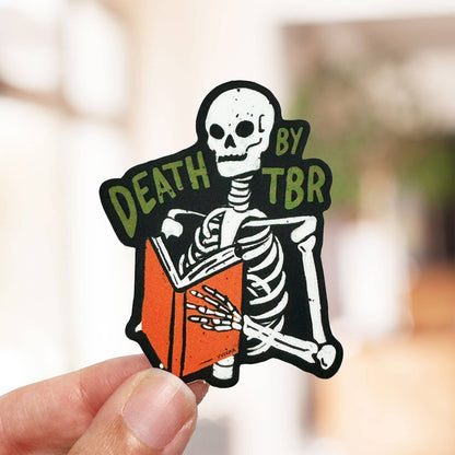 Death by TBR Bookish Kindle Sticker, Gift for Book Lovers