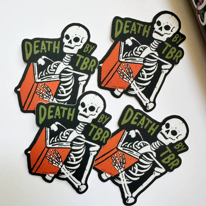 Death by TBR Bookish Kindle Sticker, Gift for Book Lovers