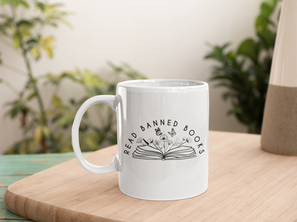 Read Banned Books - Social Justice  - Ceramic Mug - 15 Oz