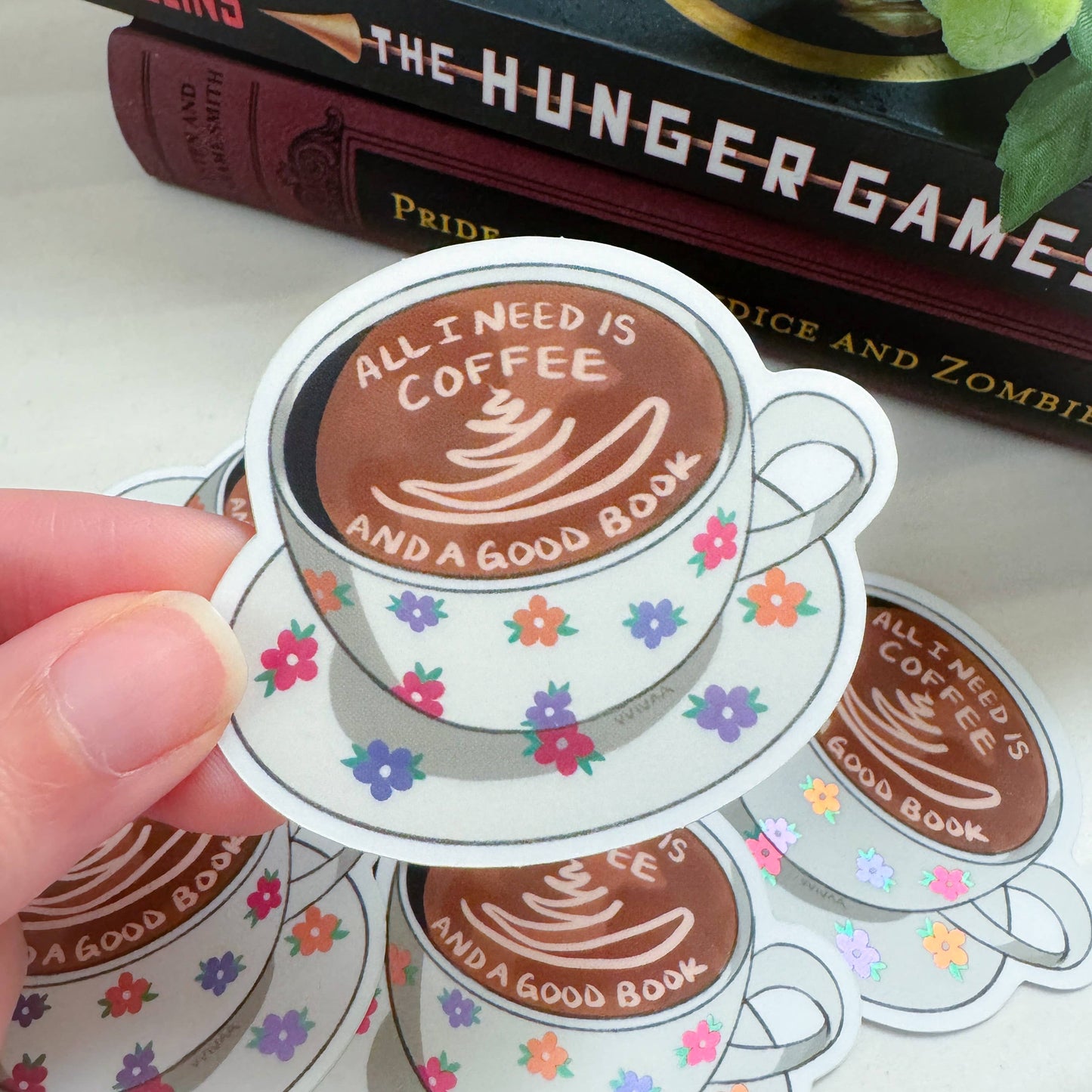 All I Need is Coffee and Books - Bookish Sticker