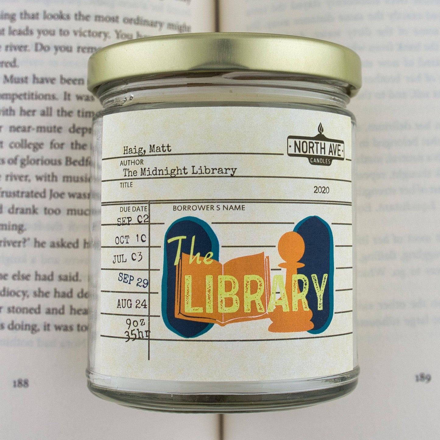 Book Candle / The Midnight Library / Bookstore Gift /