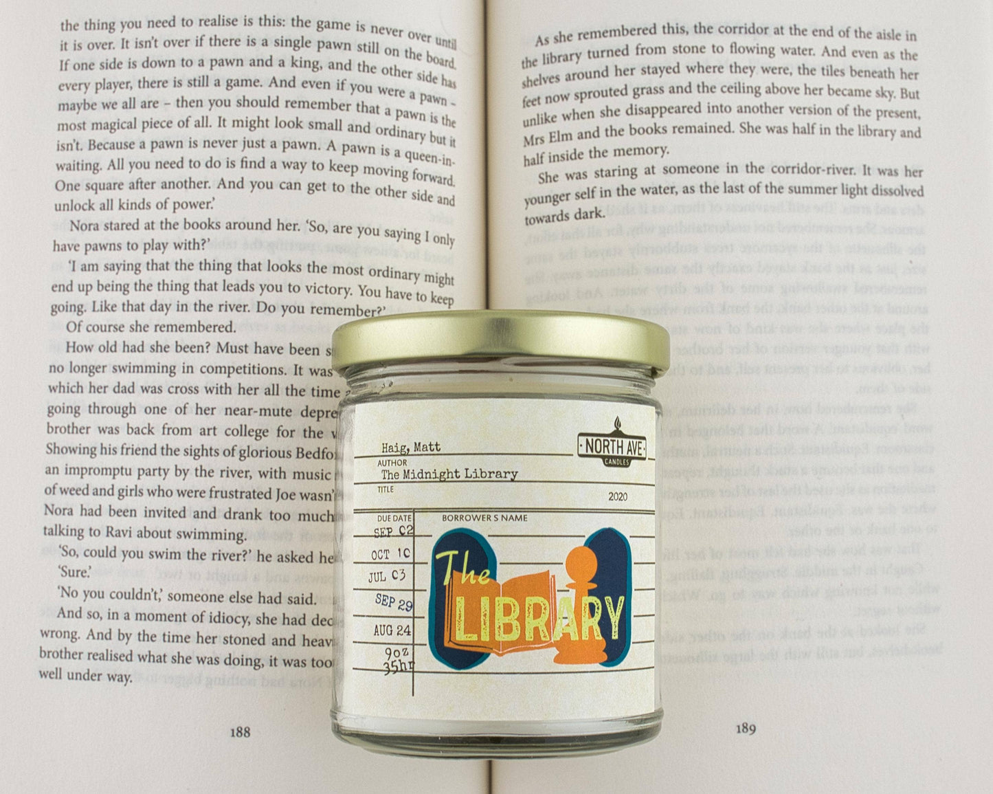 Book Candle / The Midnight Library / Bookstore Gift /